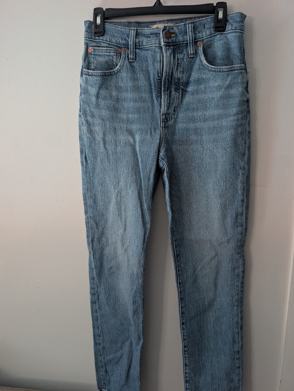 Madewell Perfect Vintage High Rise Medium Wash Straight Leg Jeans Size 27 Tall